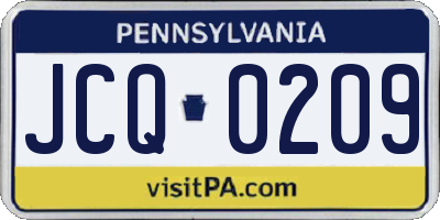 PA license plate JCQ0209