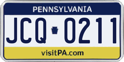 PA license plate JCQ0211