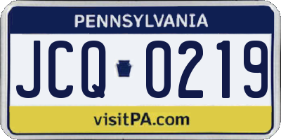 PA license plate JCQ0219
