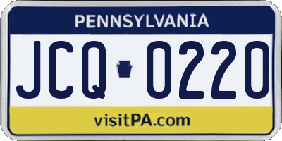 PA license plate JCQ0220