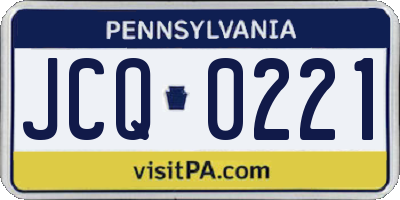 PA license plate JCQ0221
