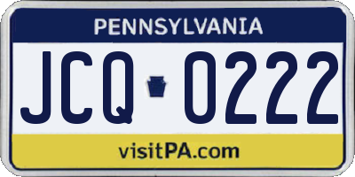 PA license plate JCQ0222
