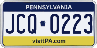 PA license plate JCQ0223