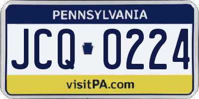 PA license plate JCQ0224