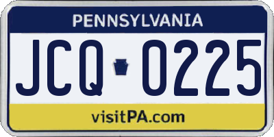PA license plate JCQ0225