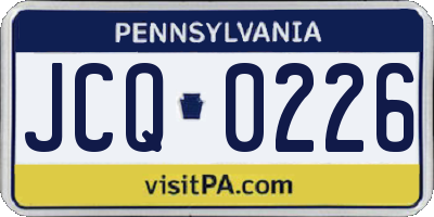 PA license plate JCQ0226