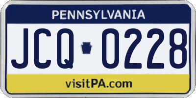 PA license plate JCQ0228