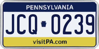 PA license plate JCQ0239