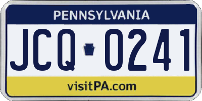 PA license plate JCQ0241