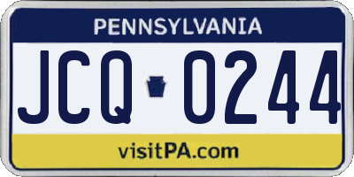 PA license plate JCQ0244