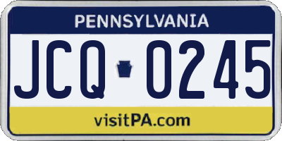 PA license plate JCQ0245