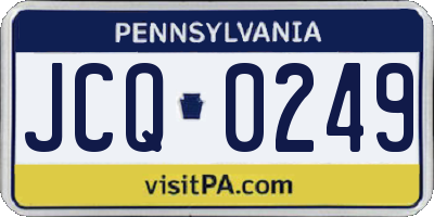 PA license plate JCQ0249