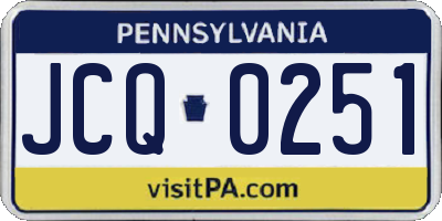 PA license plate JCQ0251