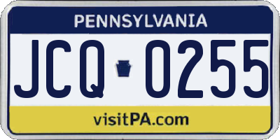 PA license plate JCQ0255