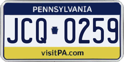 PA license plate JCQ0259