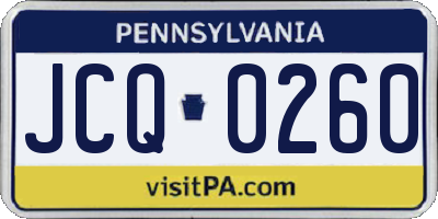 PA license plate JCQ0260