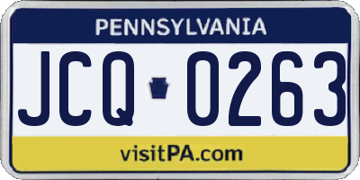 PA license plate JCQ0263