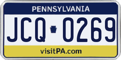 PA license plate JCQ0269