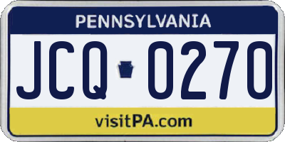 PA license plate JCQ0270