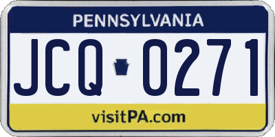 PA license plate JCQ0271