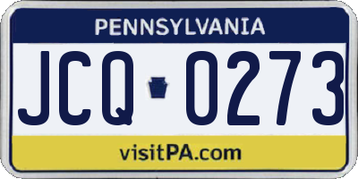PA license plate JCQ0273