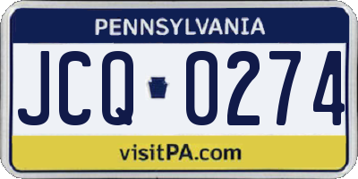 PA license plate JCQ0274