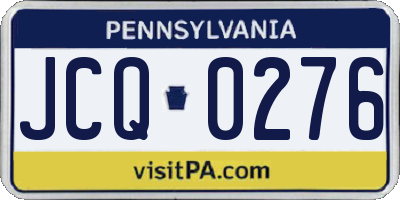 PA license plate JCQ0276