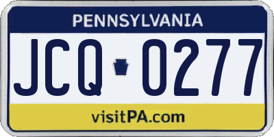 PA license plate JCQ0277