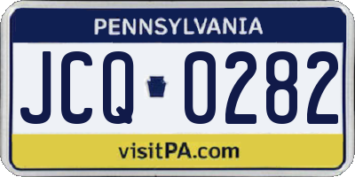 PA license plate JCQ0282