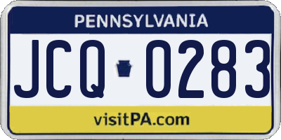 PA license plate JCQ0283
