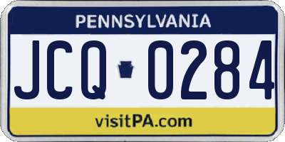 PA license plate JCQ0284
