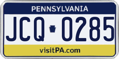 PA license plate JCQ0285