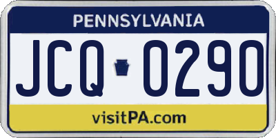 PA license plate JCQ0290
