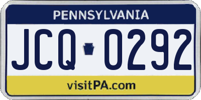 PA license plate JCQ0292