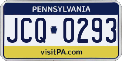 PA license plate JCQ0293