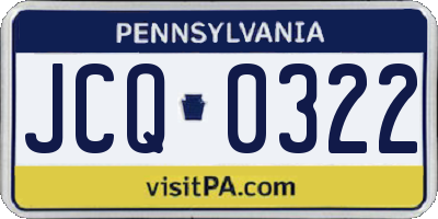 PA license plate JCQ0322