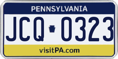 PA license plate JCQ0323