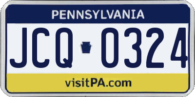 PA license plate JCQ0324