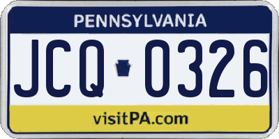 PA license plate JCQ0326