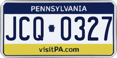 PA license plate JCQ0327