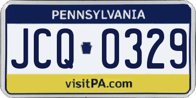 PA license plate JCQ0329