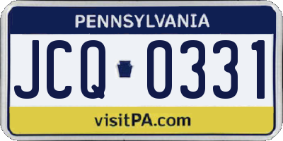 PA license plate JCQ0331