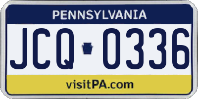 PA license plate JCQ0336