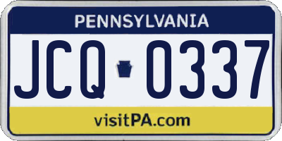PA license plate JCQ0337