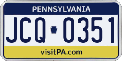 PA license plate JCQ0351