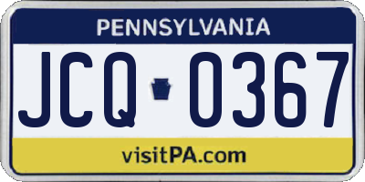 PA license plate JCQ0367