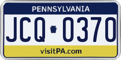 PA license plate JCQ0370