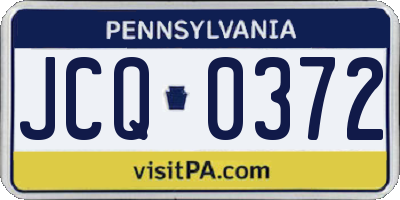 PA license plate JCQ0372