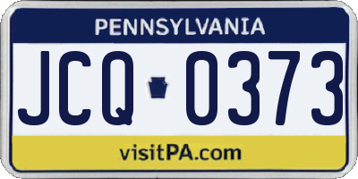 PA license plate JCQ0373