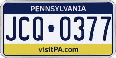 PA license plate JCQ0377